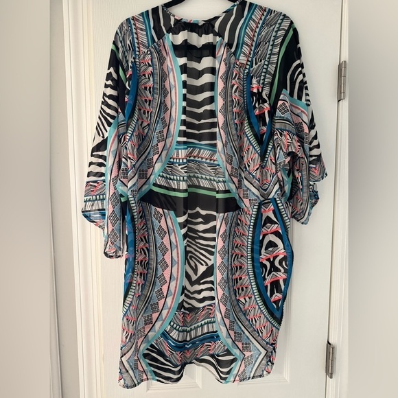 Express Colorful Zebra Print Kimono - Picture 6 of 6